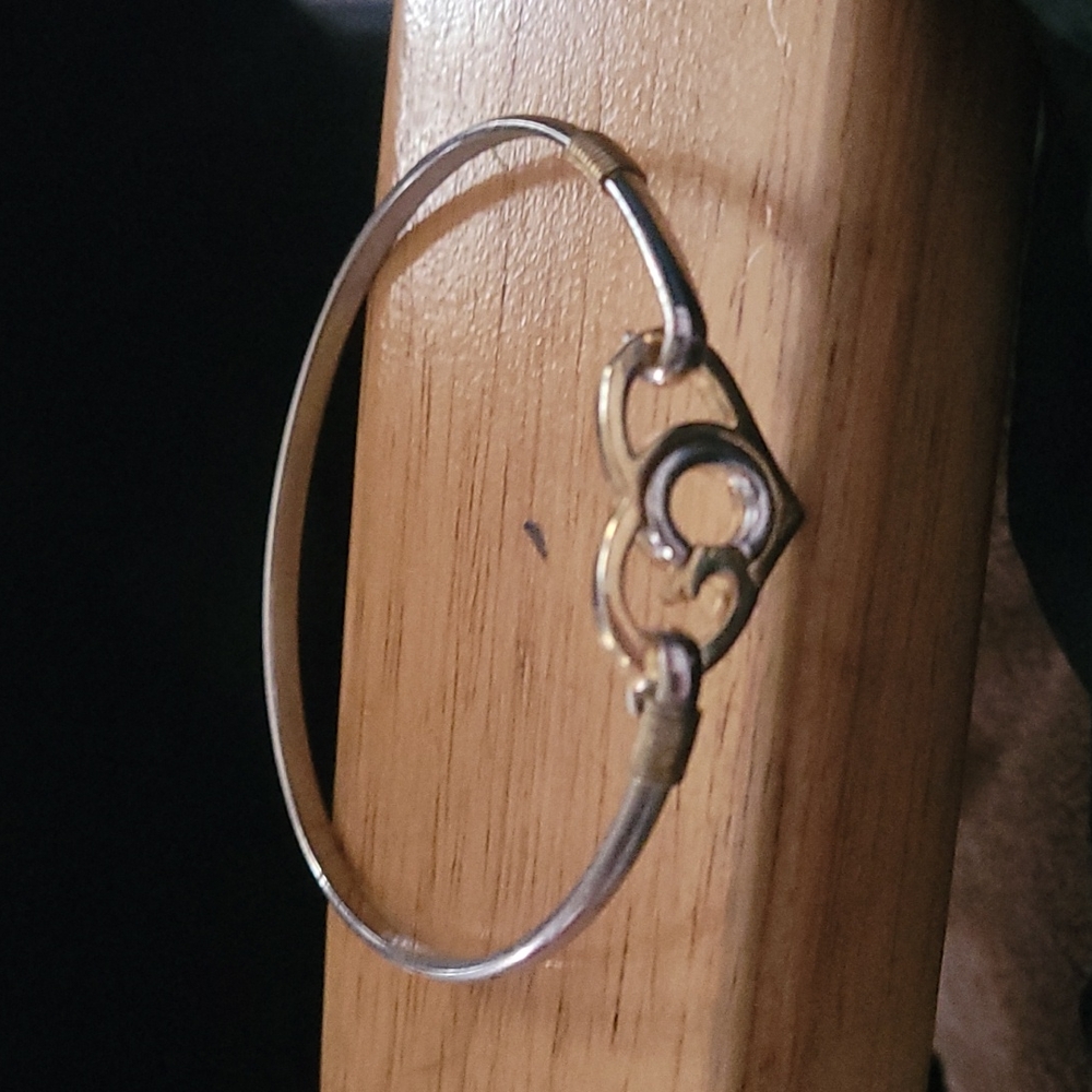 GOD in a ❤️ bangle bracelet silver and gold tone. .